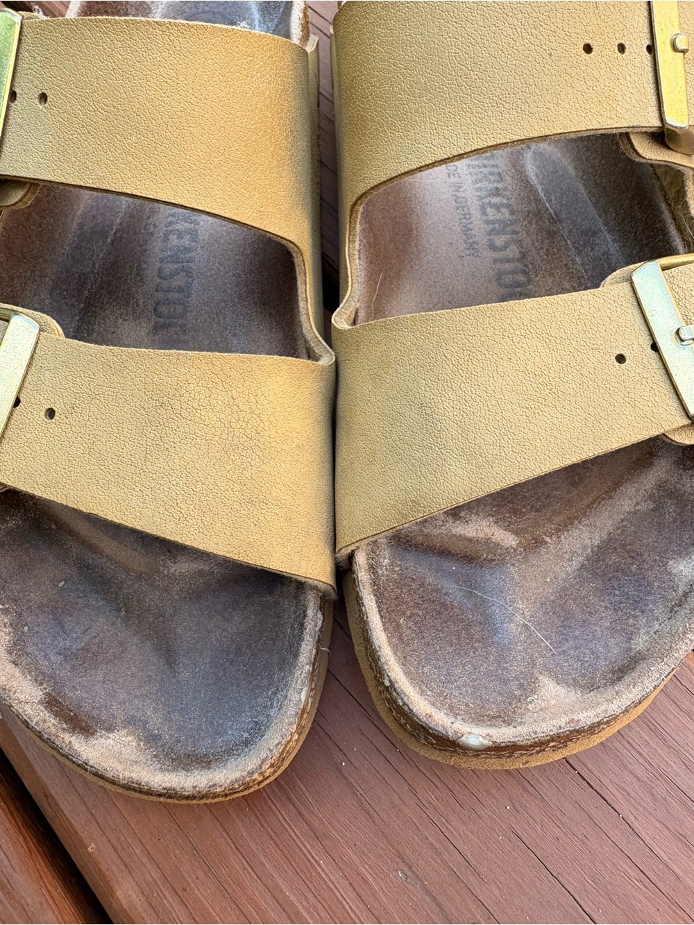 Birkenstock Double Strap Slide Sandals in Tan - Picture 7 of 16